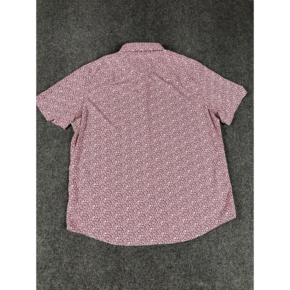 UNTUCKit Floral Button Up Shirt Mens XL Pink White Nylon Short Sleeve Chaddsford - Picture 8 of 8
